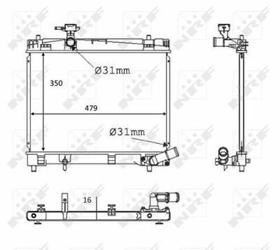 Nrf Kühler, Motorkühlung [Hersteller-Nr. 58384] für Subaru, Toyota von NRF