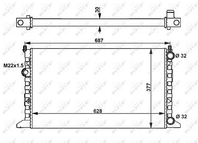Nrf Kühler, Motorkühlung [Hersteller-Nr. 54657] für VW von NRF