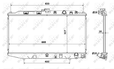 Nrf Kühler 668x325x16 [Hersteller-Nr. 506728] für Honda von NRF