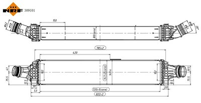 Nrf Ladeluftkühler [Hersteller-Nr. 309101] für Audi von NRF