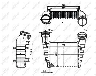 Nrf Ladeluftkühler [Hersteller-Nr. 30138A] für Skoda, VW von NRF