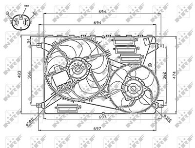 Nrf Lüfter, Motorkühlung [Hersteller-Nr. 47754] für Volvo von NRF