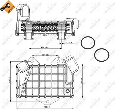 Nrf Ölkühler, Motoröl [Hersteller-Nr. 31274] für Mercedes-Benz von NRF