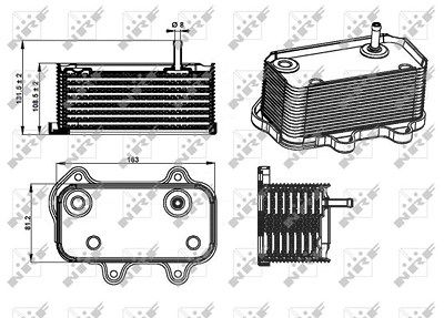 Nrf Ölkühler, Motoröl [Hersteller-Nr. 31291] für Porsche von NRF