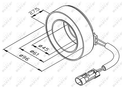 Nrf Spule, Magnetkupplung-Kompressor [Hersteller-Nr. 38470] für Opel von NRF