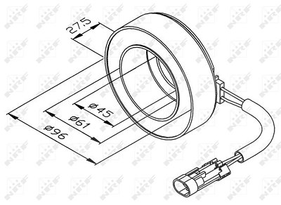 Nrf Spule, Magnetkupplung-Kompressor [Hersteller-Nr. 38470] für Alfa Romeo, Cadillac, Chrysler, Citroën, Fiat, Lancia, Opel, Peugeot, Saab, Vauxhall von NRF
