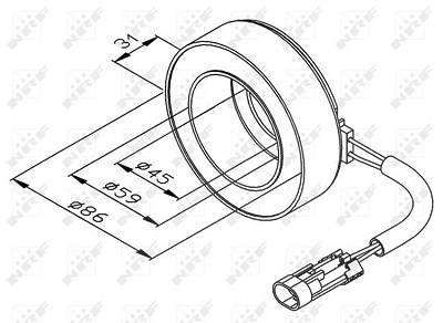 Nrf Spule, Magnetkupplung-Kompressor [Hersteller-Nr. 38475] für Opel von NRF