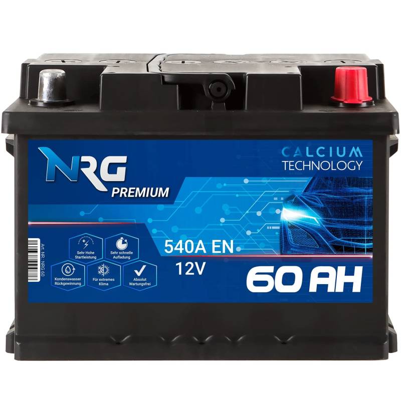 NRG Premium Autobatterie 12V 60Ah ersetzt 53AH 55AH 56AH 61AH 62AH Batterie von NRG PREMIUM