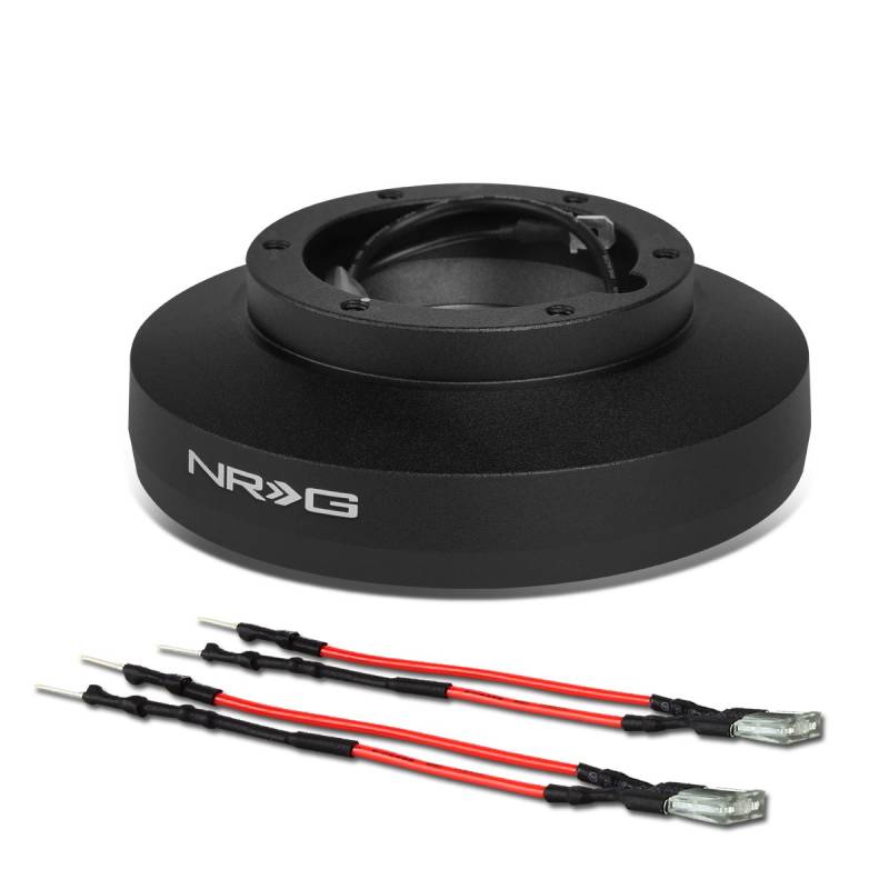NRG Innovations NRG-SRK-195H Racing Style Lenkrad-Schnellspanner, kurzer Nabenadapter, 6 x 70 mm Bolzenmuster, schwarzes Gehäuse von NRG Innovations