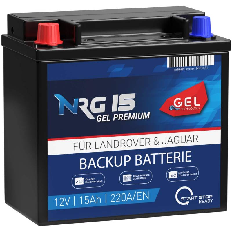 NRG Premium Stützbatterie GEL Batterie Backup Batterie CX23-10C655-AC 12V 15Ah 220A/EN EK151 524201 Longlife Technologie auslaufsicher absolut wartungsfrei von NRG PREMIUM