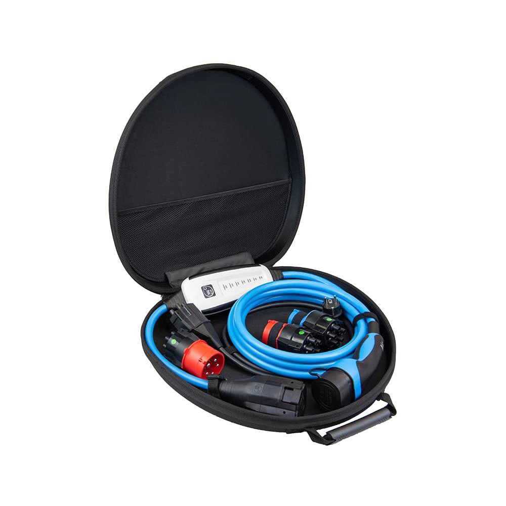 NRGkick 32A 5.0m Set Optimal / mobile Wallbox ohne Installation / Ladegerät für Elektrofahrzeuge / inkl. 32A 5Pol, 16A 5Pol, 16A 3Pol, Typ E+F “Schuko” 13A (EU) und Transporttasche von NRGkick