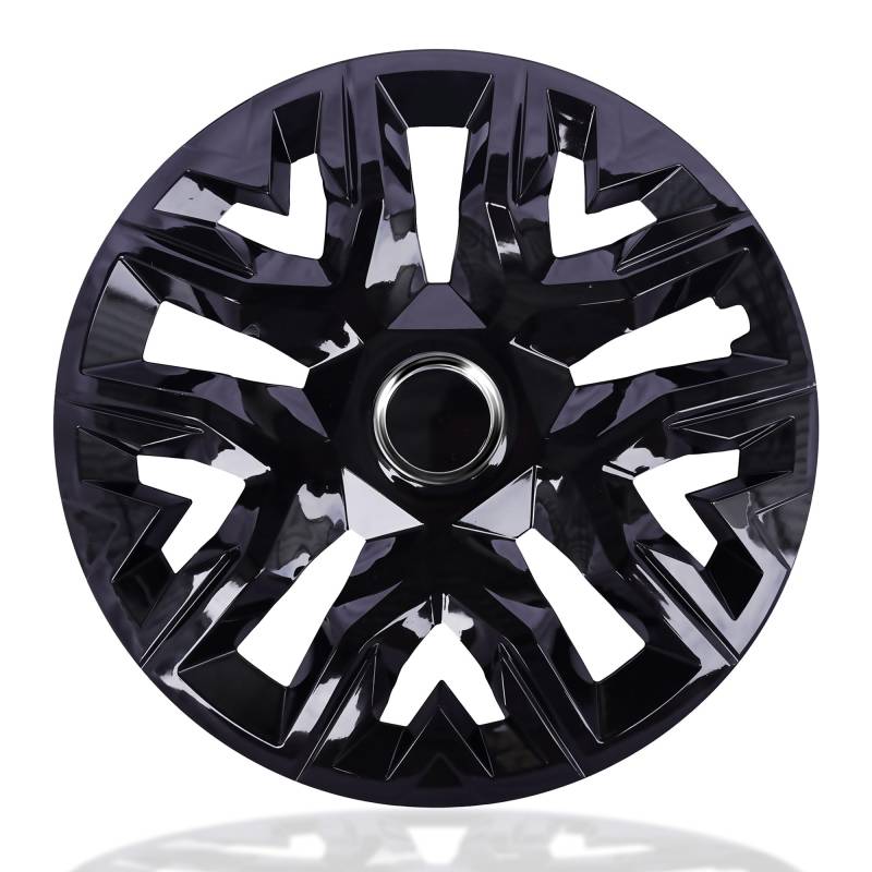 NRM Perfecto Black Radkappen 15 Zoll für Stahlfelgen | 15“ Radzierblenden 4er Set Schwarz von NRM