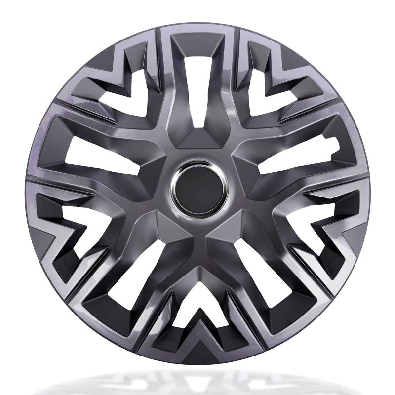 NRM Perfecto Graphite Radkappen 15 Zoll für Stahlfelgen | 15“ Radzierblenden 4er Set von NRM