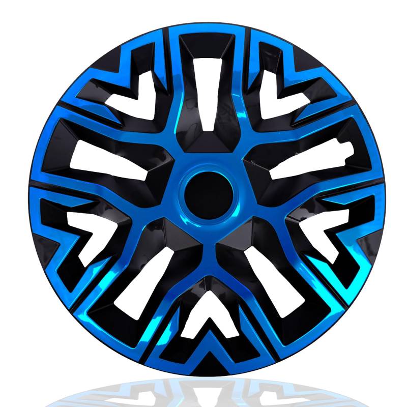 NRM The Best Bicolor Blue/Black Radkappen 15 Zoll für Stahlfelgen | 15“ Radzierblenden 4er Set Blau/Schwarz von NRM