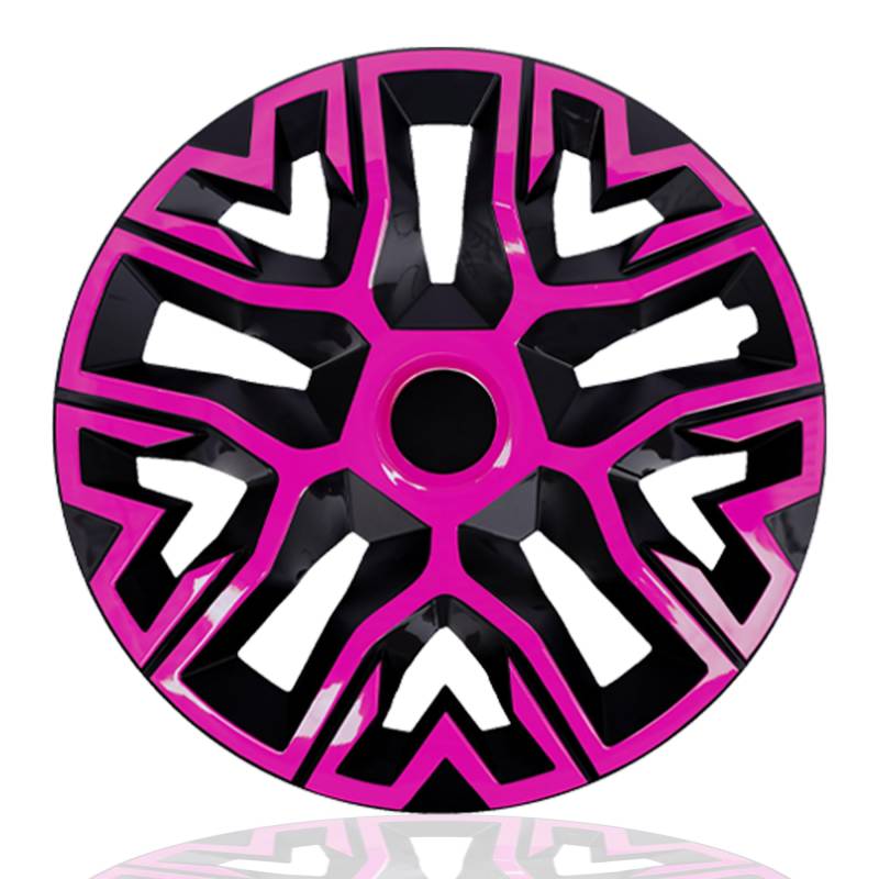 NRM The Best Bicolor Pink/Black Radkappen 15 Zoll für Stahlfelgen | 15“ Radzierblenden 4er Set Pink/Schwarz von NRM