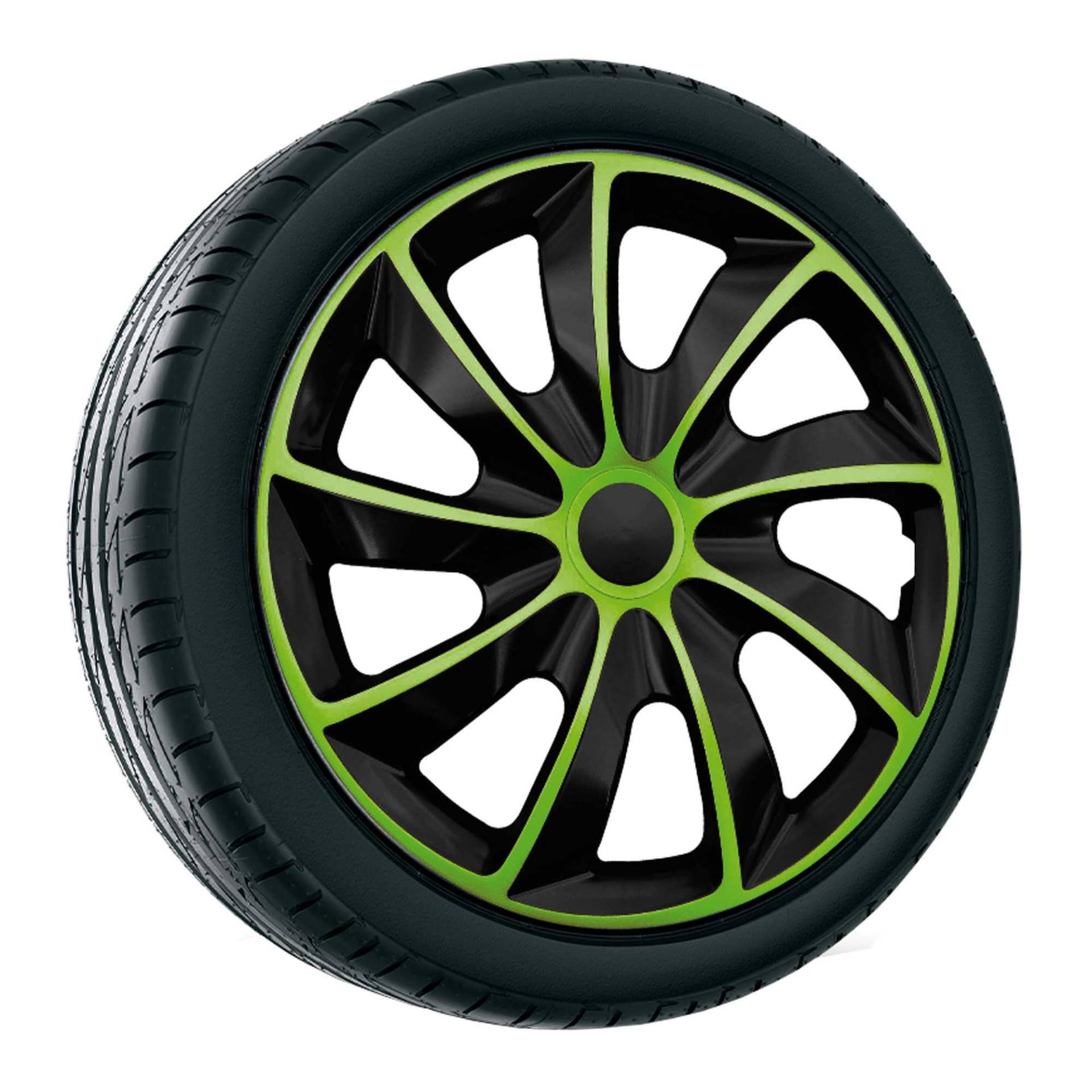 Radzierblende Quad schwarz/grün 14 Zoll 4er Set von NRM