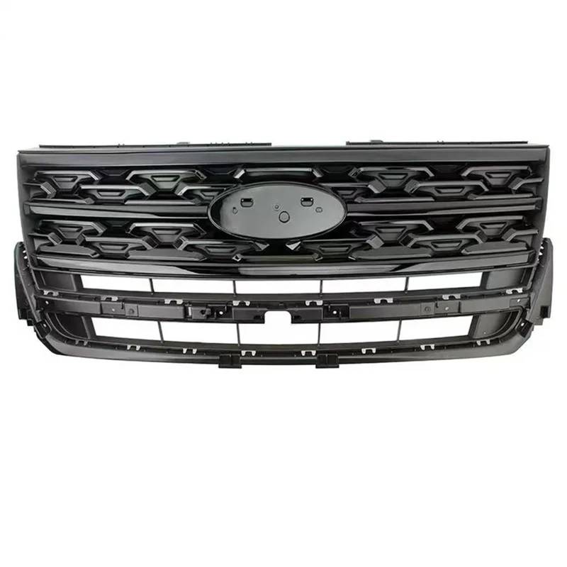 2018–2019 Kompatibel mit Ford Explorer SUV Sport Racing Grills Fronthaube Oberer Stoßfängergrill Schwarz Chrom Silber Wabengitter(Black) von NROVENMIL