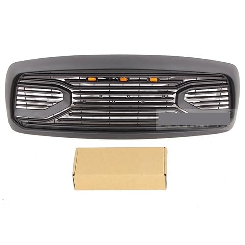 Autoteile Kühlergrill mit leichtem Renngrill, kompatibel mit Dodge Ram 1500 2002 2003 2004 2005, Martin(Black with lights) von NROVENMIL