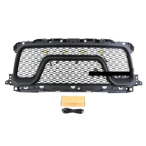 Frontgrill Kompatibel Mit RAM 2500 Mit LED Licht Racing Grill Auto Teile Kompatibel Mit Kompatibel Mit 2019-2023 Dodge Ram2500(With LED lights) von NROVENMIL