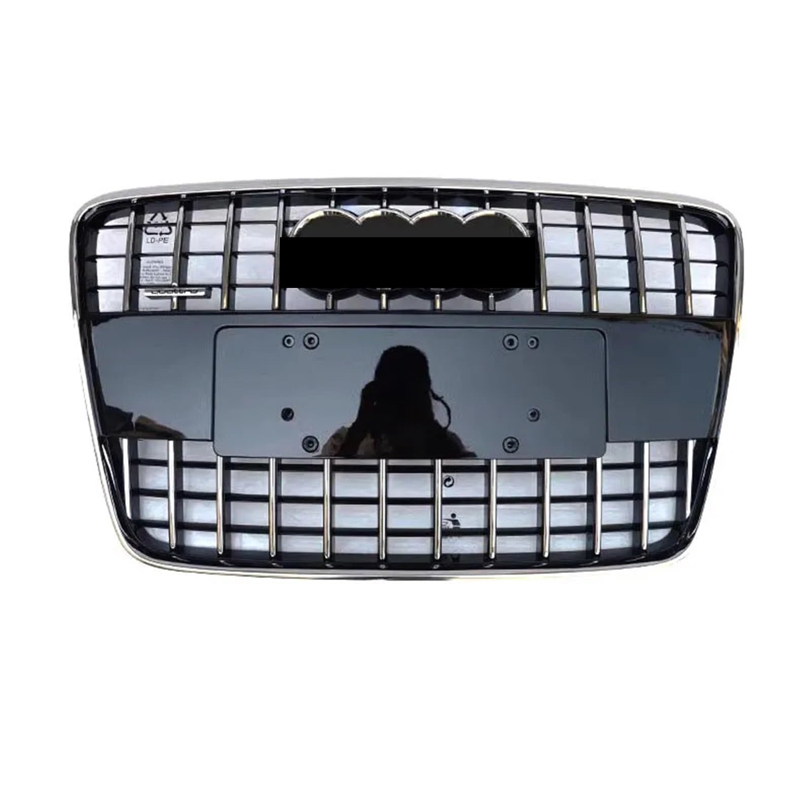 Kompatibel mit 2010–2015 Aodi Q7, galvanisierter Frontgrill, schwarz, leuchtend schwarz, Motorhaubengrill, Frontstoßstange, Renngrills, Zubehör(A) von NROVENMIL