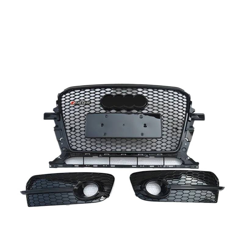 Kompatibel mit 2013–2017 Aodi Q5 nachgerüstet RSQ5 SQ5 Zellengrill schwarzes Frontstoßstangengitter Renngrill Grill Wabenhaube(11) von NROVENMIL