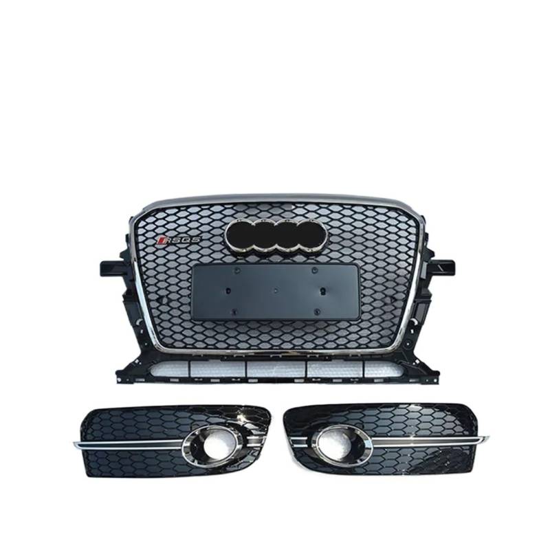 Kompatibel mit 2013–2017 Aodi Q5 nachgerüstet RSQ5 SQ5 Zellengrill schwarzes Frontstoßstangengitter Renngrill Grill Wabenhaube(13) von NROVENMIL