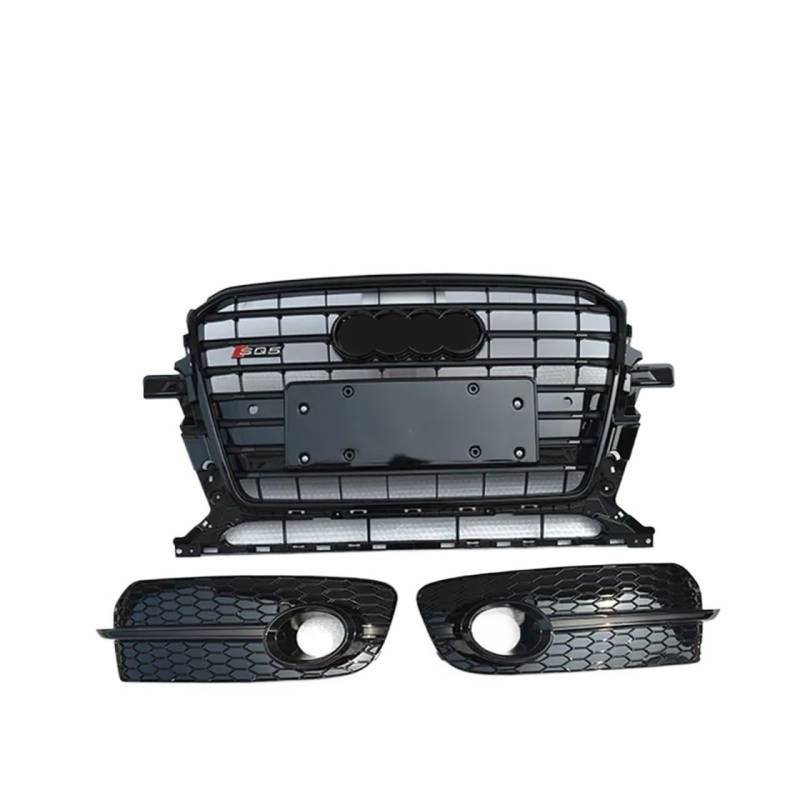 Kompatibel mit 2013–2017 Aodi Q5 nachgerüstet RSQ5 SQ5 Zellengrill schwarzes Frontstoßstangengitter Renngrill Grill Wabenhaube(14) von NROVENMIL