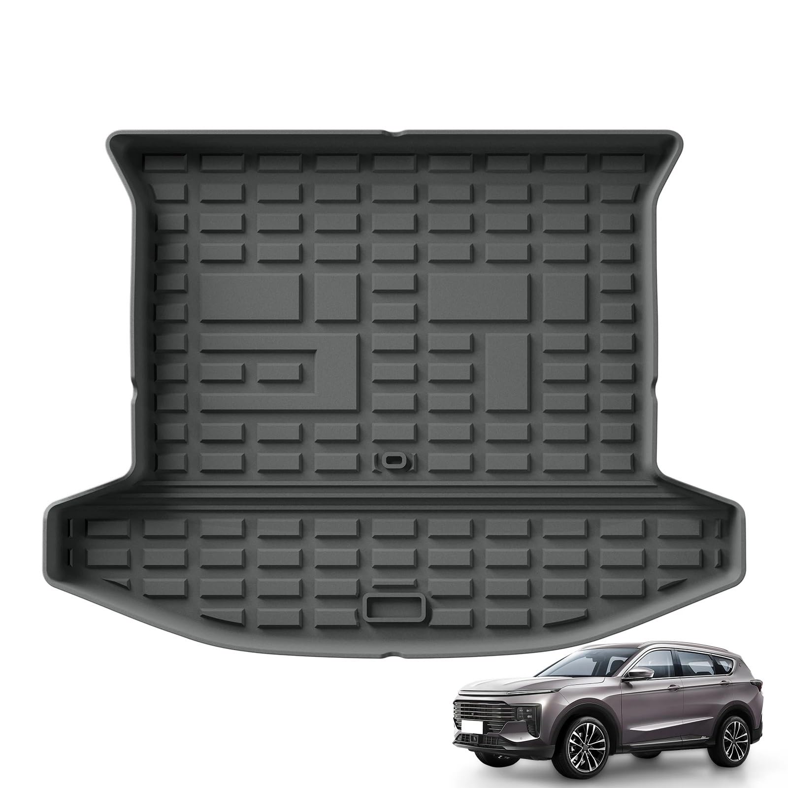 Kompatibel mit Jetour X70 Plus 2024 2025 Fußmatten Cargo Liner Kofferraummatte Autozubehör TPE WP Fußpolster Schutzmatte (Kofferraummatte 1p) von NROVENMIL