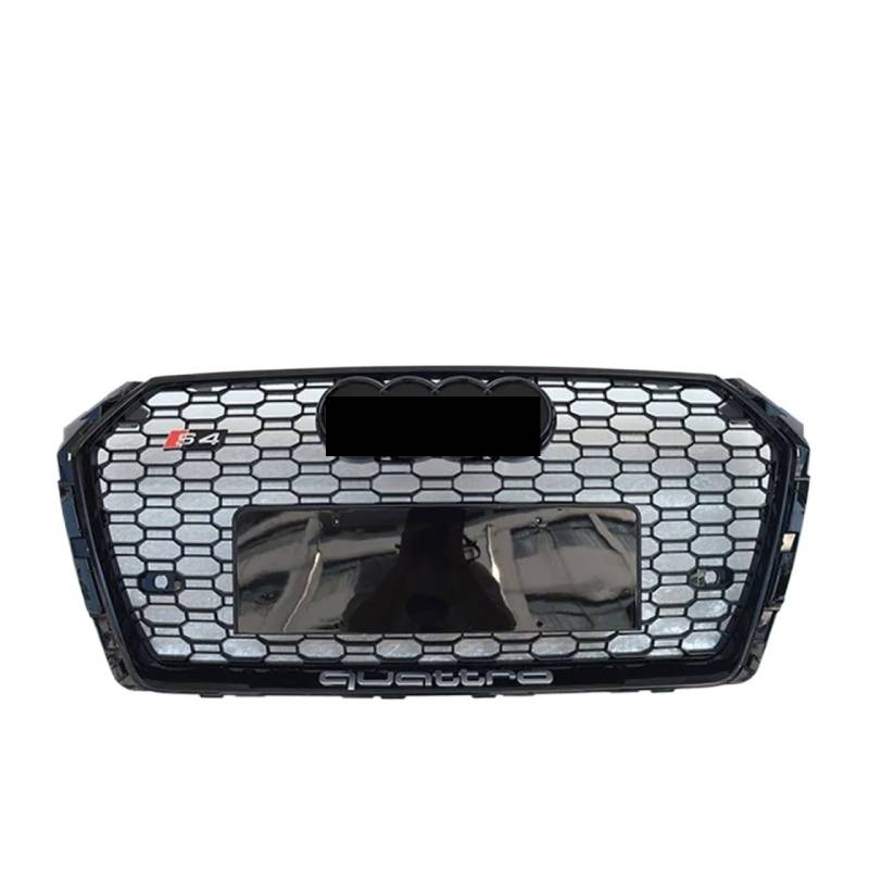 Kompatibel mit RS4-Frontstoßstange, Sport-Sechseckgitter, Wabengitter, Motorhaubengrill, kompatibel mit A4 S4 B9 2017–2019, Renngrills, schwarzes Zubehör(B) von NROVENMIL