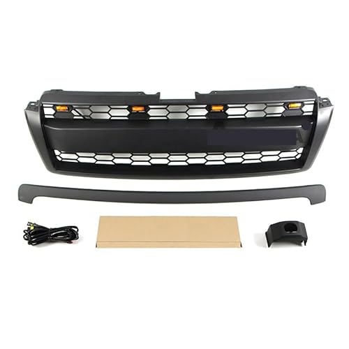 Kühlergrill mit Licht, mattschwarz, Renngrill, kompatibel mit Toyota Land Cruiser Prado Fj150 (2010–2013).(With LED lights) von NROVENMIL