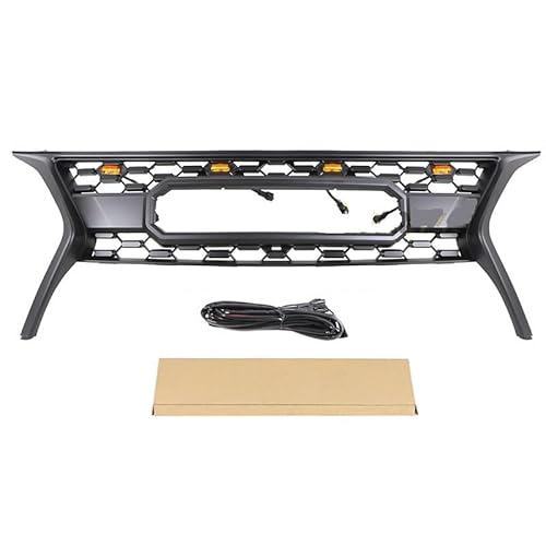 Kühlergrill mit bernsteinfarbenen Lichtern, kompatibel mit LEXUS RX270 RX350 RX450H 2013–2016, Renngrill(With LED lights) von NROVENMIL