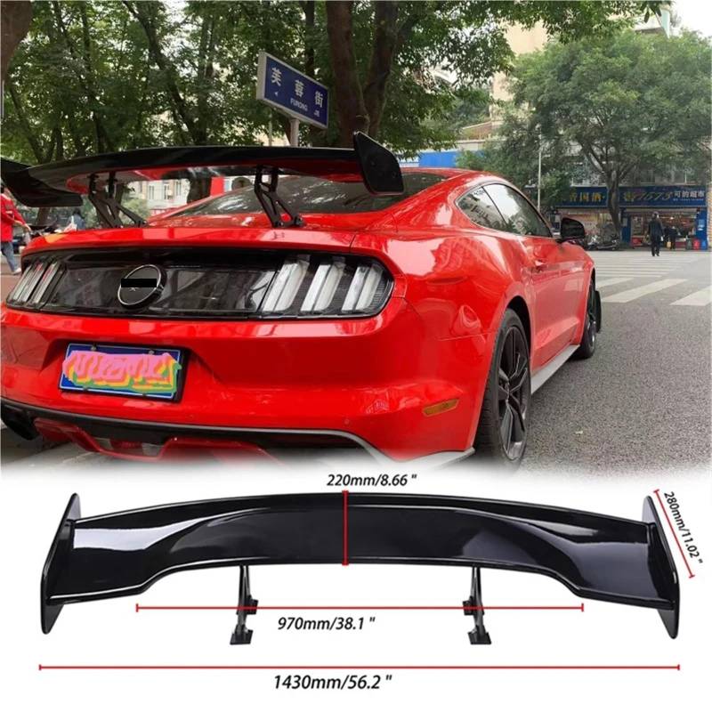 Mustang Spoiler 2015 2016 2017 2019 Kohlefaser GT500 GT350 Spoiler Splitter TRD Universal 2023 Heckflügel Kurve nach Oben Tuning(ABS Unpainted) von NROVENMIL