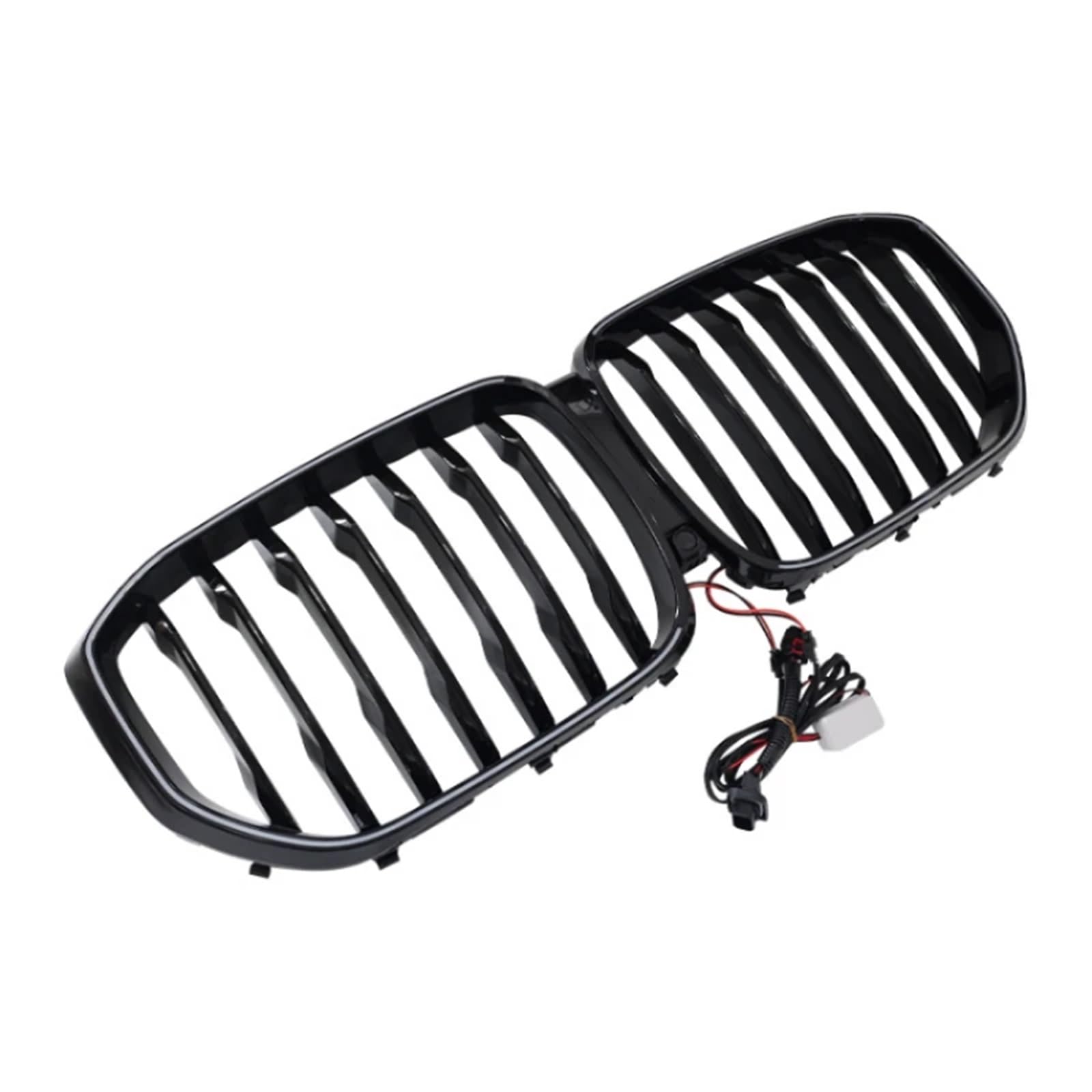 Racing Grill LED Single Line Glow Gloss Black Frontstoßstangengrill mit Lichtern Zubehör Kompatibel mit BMW X5 G05 2019-2022 Styling(WITH LED) von NROVENMIL
