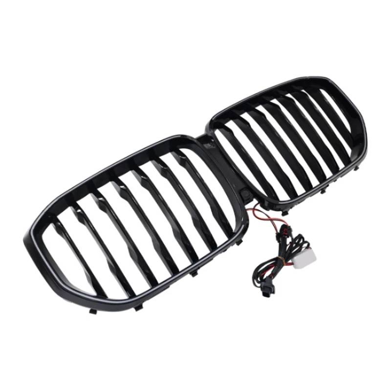 Racing Grill LED Single Line Glow Gloss Black Frontstoßstangengrill mit Lichtern Zubehör Kompatibel mit BMW X5 G05 2019-2022 Styling(WITH LED) von NROVENMIL