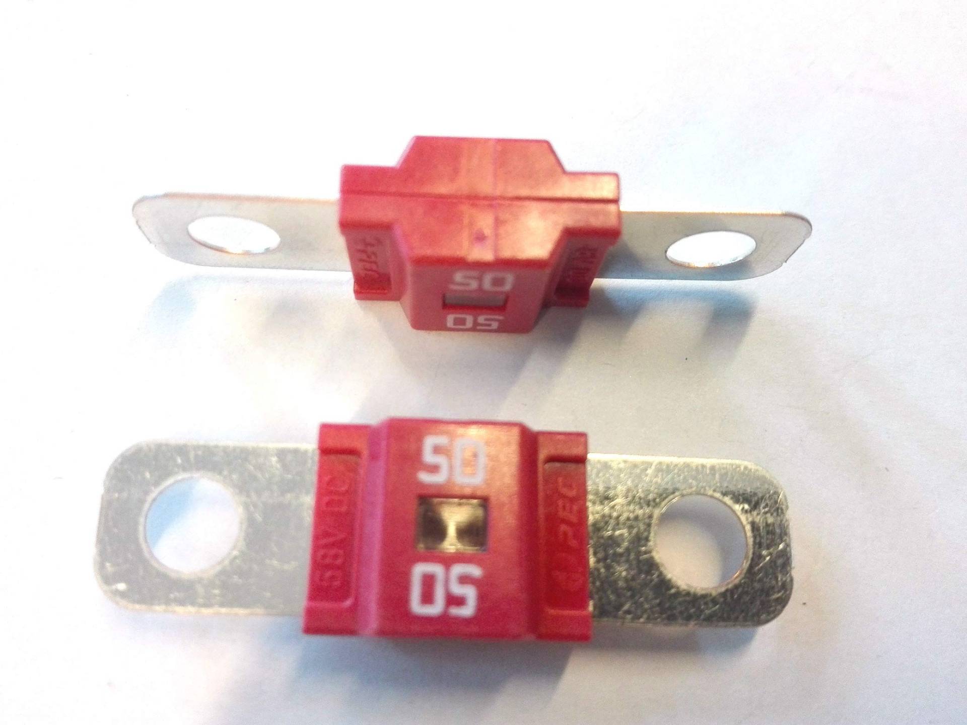 2x Flachstecksicherung Midi-Sicherung 50A / 58V / rot 2x Flachstecksicherung Midi-Sicherung 50A / 58V / rot von NRV-Outdoorbedarf