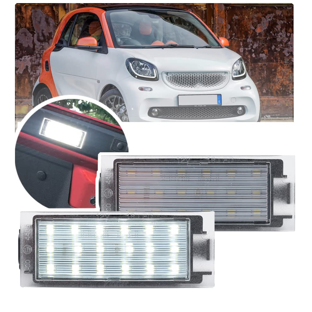 2 Stück Auto-LED-Kennzeichenbeleuchtung für Smart Fortwo Forfour 453 für B/enz Citan W415 LED-Tag-Lampe OEM #4159062300 von NSLUMO