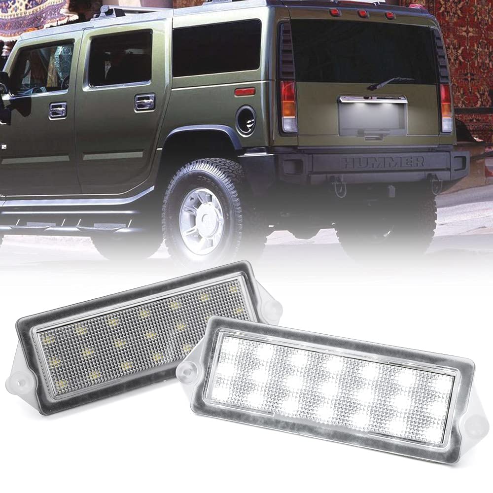 2 x LED-Kennzeichenleuchten, kompatibel mit 2003–2007 Hummer H2 LED-Rücktag-Lampen, OE-Nr.: 16518175 & 16525776 von NSLUMO