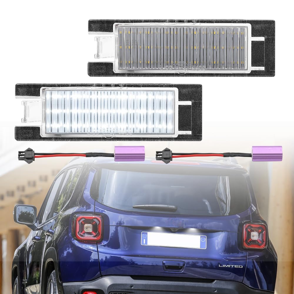 2 x LED-Kennzeichenbeleuchtung, kompatibel mit Je.ep Renegade Canbus 2015–2021, weiße LED-Tag-Lampen, OEM-Nr.: 68247166AA 2 x LED-Kennzeichenbeleuchtung, kompatibel mit Je.ep Renegade Canbus 2015–2021, weiße LED-Tag-Lampen, OEM-Nr.: 68247166AA von NSLUMO