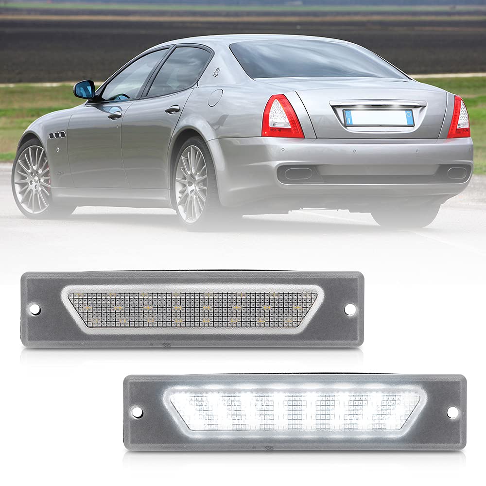 2 x LED-Kennzeichenbeleuchtung für Maserati Quattroporte 2003–2012, OEM#:714044750609 von NSLUMO