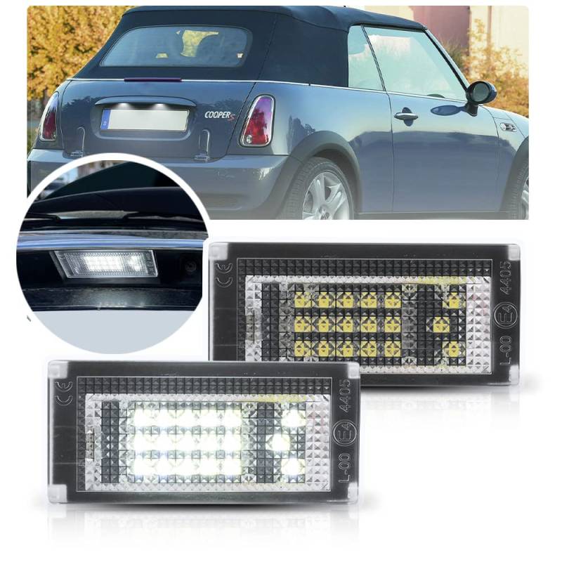 LED-Kennzeichenbeleuchtung, kompatibel mit Mini Cooper R50 R52 Covertable R53 Coopers, 2 LED-Rücklichter, Registrierungslampen von NSLUMO