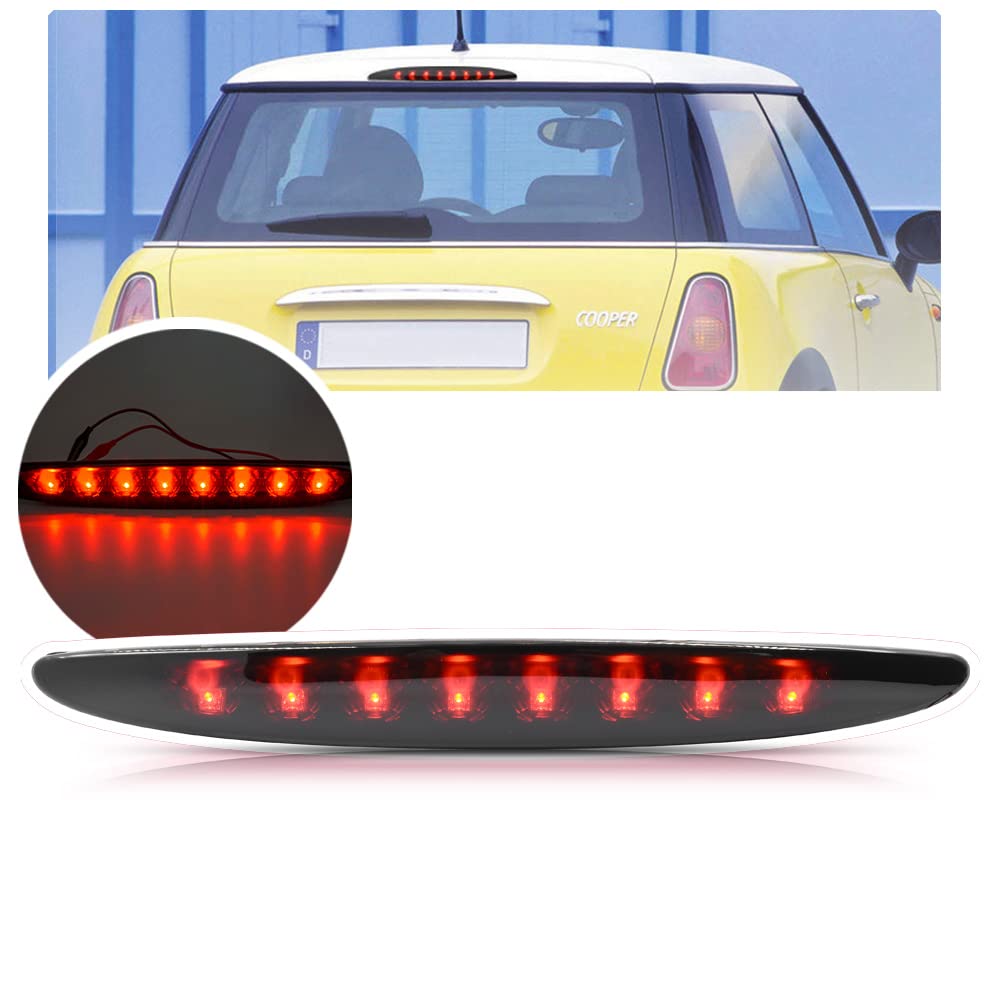 NSLUMO 1 Stück Geräucherte Linse Rot LED Für 2002-2006 M`ini Cooper R50 R53 Rückseite Drittes Bremslicht Hochmontierte Lampe NSLUMO 1 Stück Geräucherte Linse Rot LED Für 2002-2006 M`ini Cooper R50 R53 Rückseite Drittes Bremslicht Hochmontierte Lampe von NSLUMO