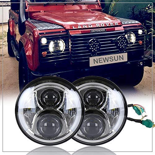 NSLUMO 2 Stück Silber Defender LED Driving 7 '' Runde Scheinwerfer Weiß Gelb Daymaker Blinker Projektor Halo Ring Augen Ersatz für Defender 90 110 Scheinwerfer NSLUMO 2 Stück Silber Defender LED Driving 7 '' Runde Scheinwerfer Weiß Gelb Daymaker Blinker Projektor Halo Ring Augen Ersatz für Defender 90 110 Scheinwerfer von NSLUMO