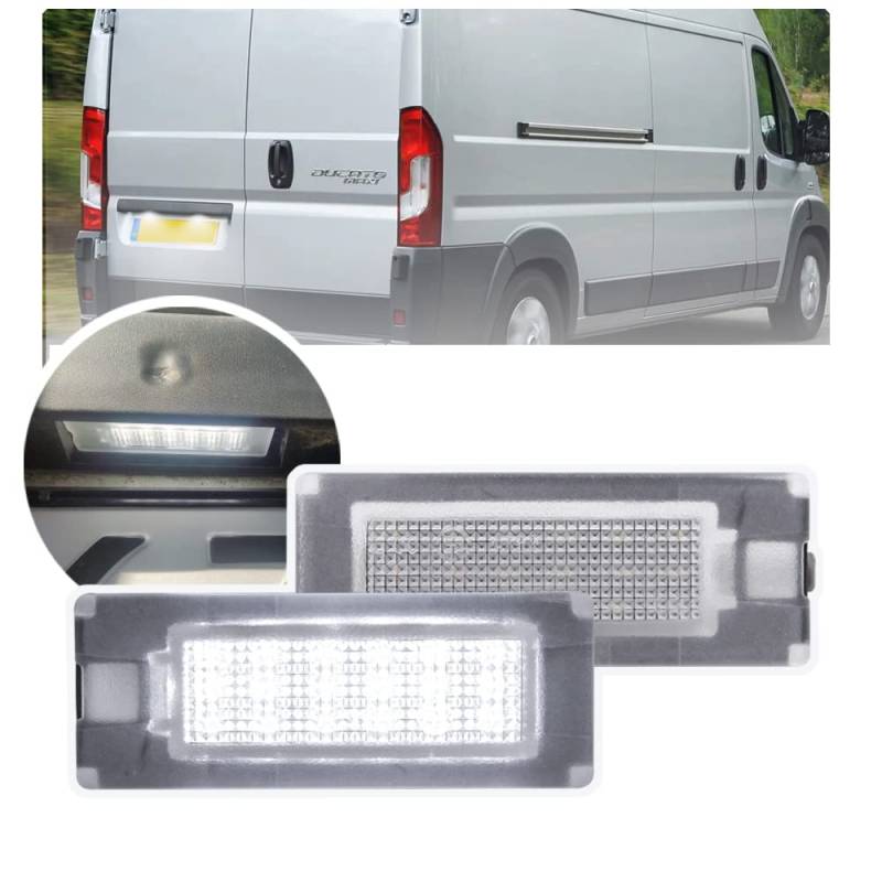 NSLUMO LED Kennzeichenbeleuchtung Kompatibel Mit Fiat Ducato, Peugeot Boxer, Citroen Jumper Bus/Box 2006-2019 von NSLUMO