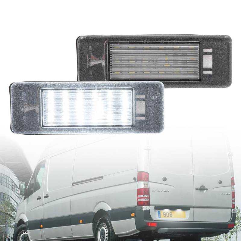 NSLUMO 2 Stücke Super weiß LED Kennzeichenleuchte Für MB Sprinter 906 Viano Vito W639 For Fia.t Ulysse 1994-2011 Scudo 2007-2016 von NSLUMO