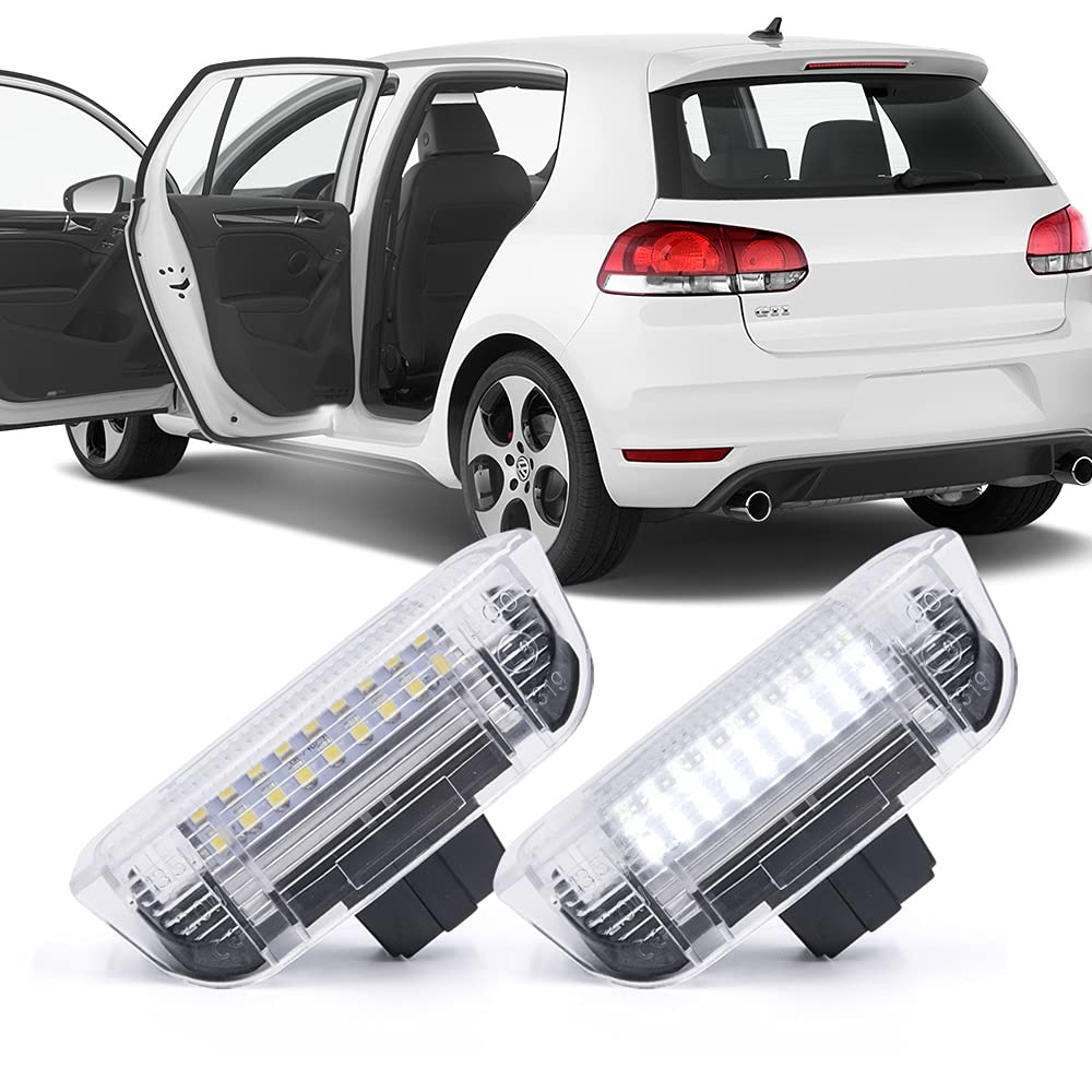 NSLUMO 2 weiße LED-Tür-Schrittlichter für Golf 5 6 Plus J-etta P-assat B6 B7 EOS Sharan Tou.areg Skod.a Superb Seat inklusive Kabel NSLUMO 2 weiße LED-Tür-Schrittlichter für Golf 5 6 Plus J-etta P-assat B6 B7 EOS Sharan Tou.areg Skod.a Superb Seat inklusive Kabel von NSLUMO