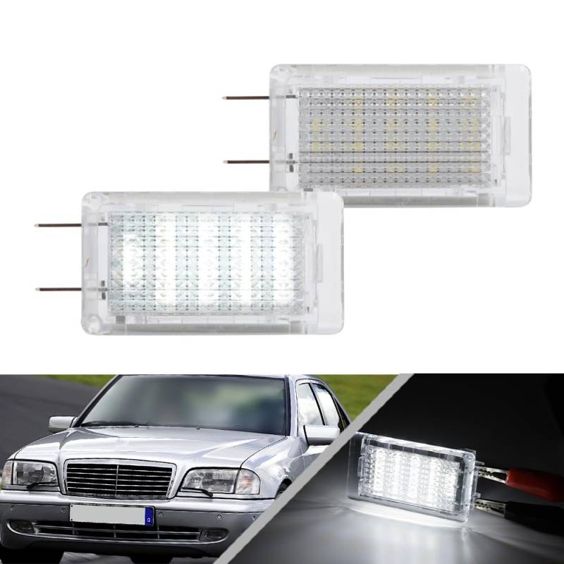 NSLUMO 2 x weiße LED-Türbeleuchtung unter Warneinstiegsbeleuchtung für Mercedes Ben.z W202 S202 W124 A124 C124 S124 W210 S210 W126 C126 Vordertürbeleuchtung von NSLUMO