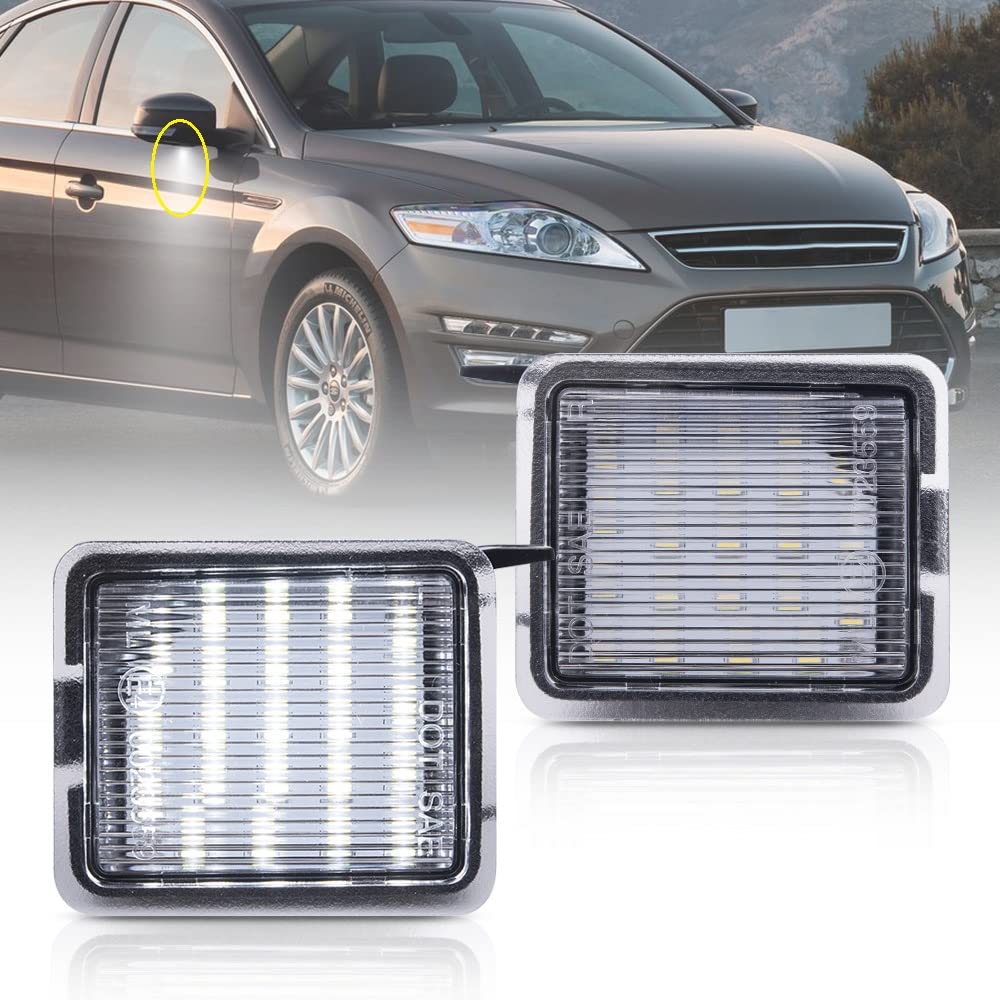 NSLUMO 2PC LED-Seiten-Unterspiegel-Pfützenlicht für C-Max Edge Focus Kuga Mondeo V LED-Türseiten-Rückspiegel-Höflichkeitslicht von NSLUMO