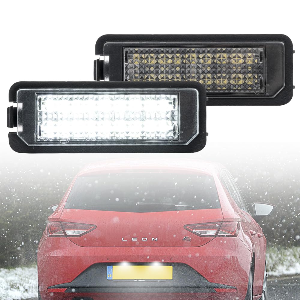 NSLUMO 2X Nummernschildbeleuchtung LED Kennzeichenbeleuchtung Kompatibel mit Seat Leon Mk2 Mk3 Altea XL Van Exeo ST/Kombi LED Kennzeichenbeleuchtung Auto Parkleuchte von NSLUMO