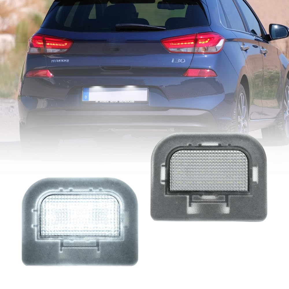 NSLUMO 2X SMD LED Kennzeichenbeleuchtung Module für Hyundai i30 Typ PD Kombi 2017 2018 2019 2020 2021 2022 2023 LED-Kennzeichenbeleuchtung, Auto-Parkleuchte OEM#: 92501-D4000 von NSLUMO