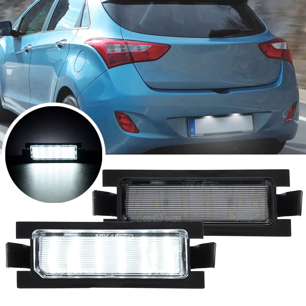 NSLUMO 2pcs LED Kennzeichenbeleuchtung Kompatibel mit Hyundai I30 Nur GD Nicht Kombi 2012-up Für Kia Ceed ab 2012-up LED Tag Lampen von NSLUMO